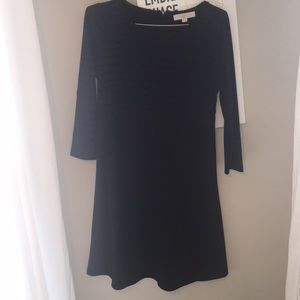 Loft three quarter length striped fit and flare